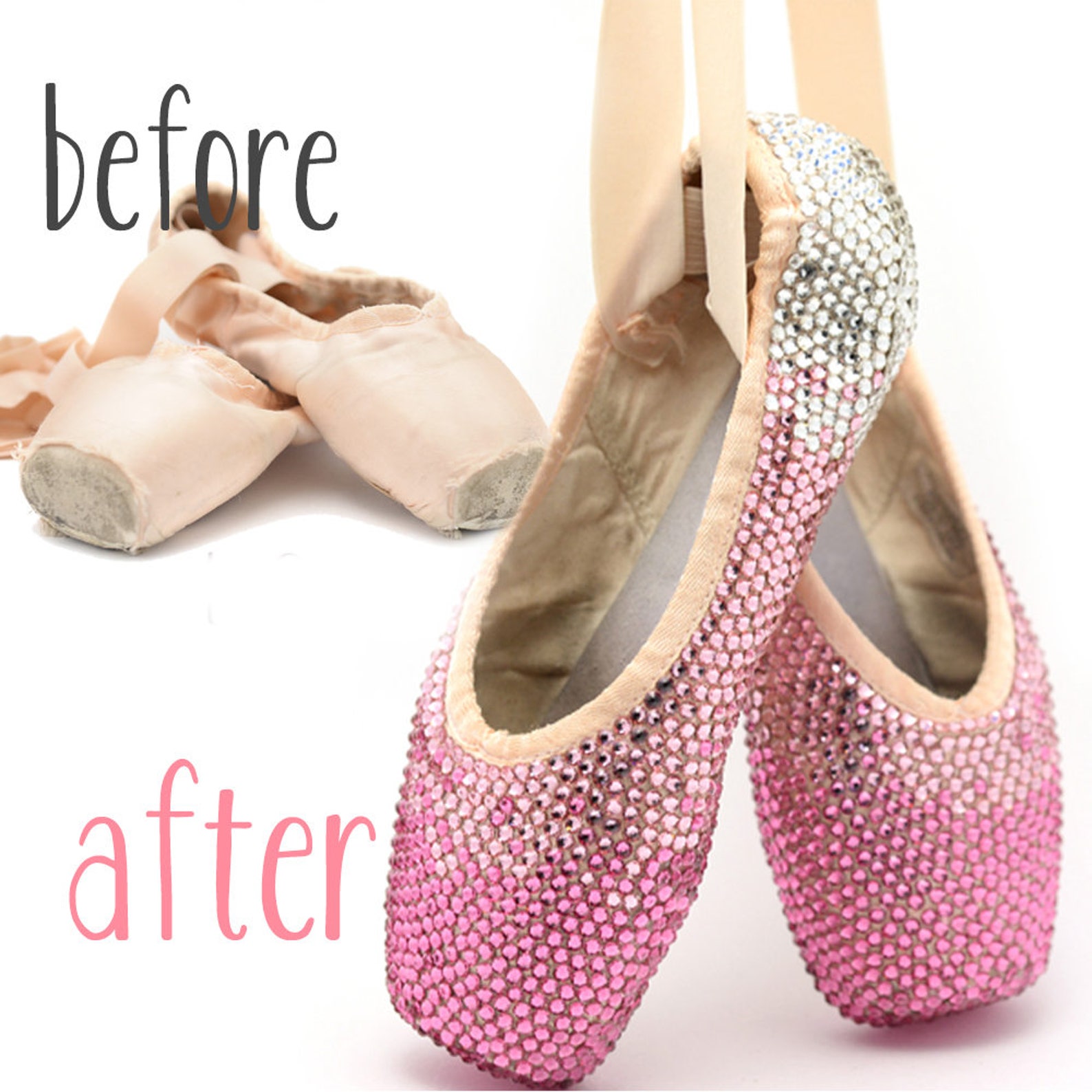 decorated pointe shoes | crystal ballet shoes | gift for dancer | 100% swarovski crystals | your pointe shoes decorated with cry