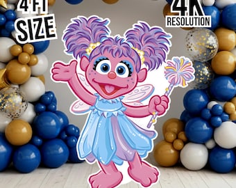 Printable Sesame cutouts Standee Party Props - Abby party favor, Birthday Decorations for Kids' Parties (Digital Download)