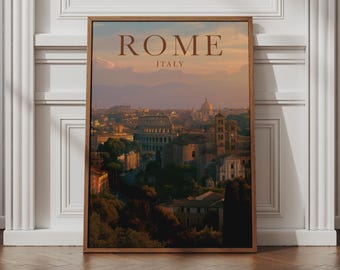 Rome Colosseum Poster, Rome Travel Poster, Italy Wall Art, Vintage Rome Print, Colosseum Decor, Italian Travel Poster