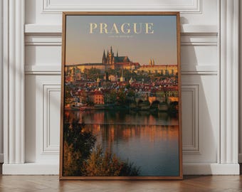 Prague Travel Poster, Prague Wall Art, Czech Republic Print, Vintage Prague Poster, Prague Decor, Retro Travel Art, Prague Print