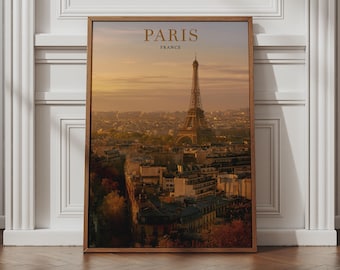 Paris Eiffel Tower Poster, Paris Travel Poster, Paris Wall Art, France Travel Print, Vintage Paris Poster, Retro Travel Art