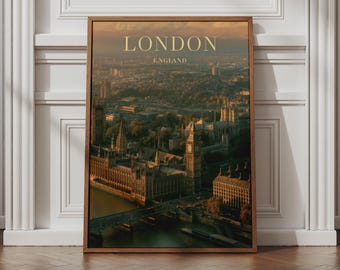 London Tower Bridge Poster, London Travel Poster, London Wall Art, England Travel Print, Vintage London Poster, Retro Travel Art