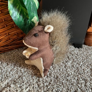 Stuffed Brown Squirrel plush doll - handmade
