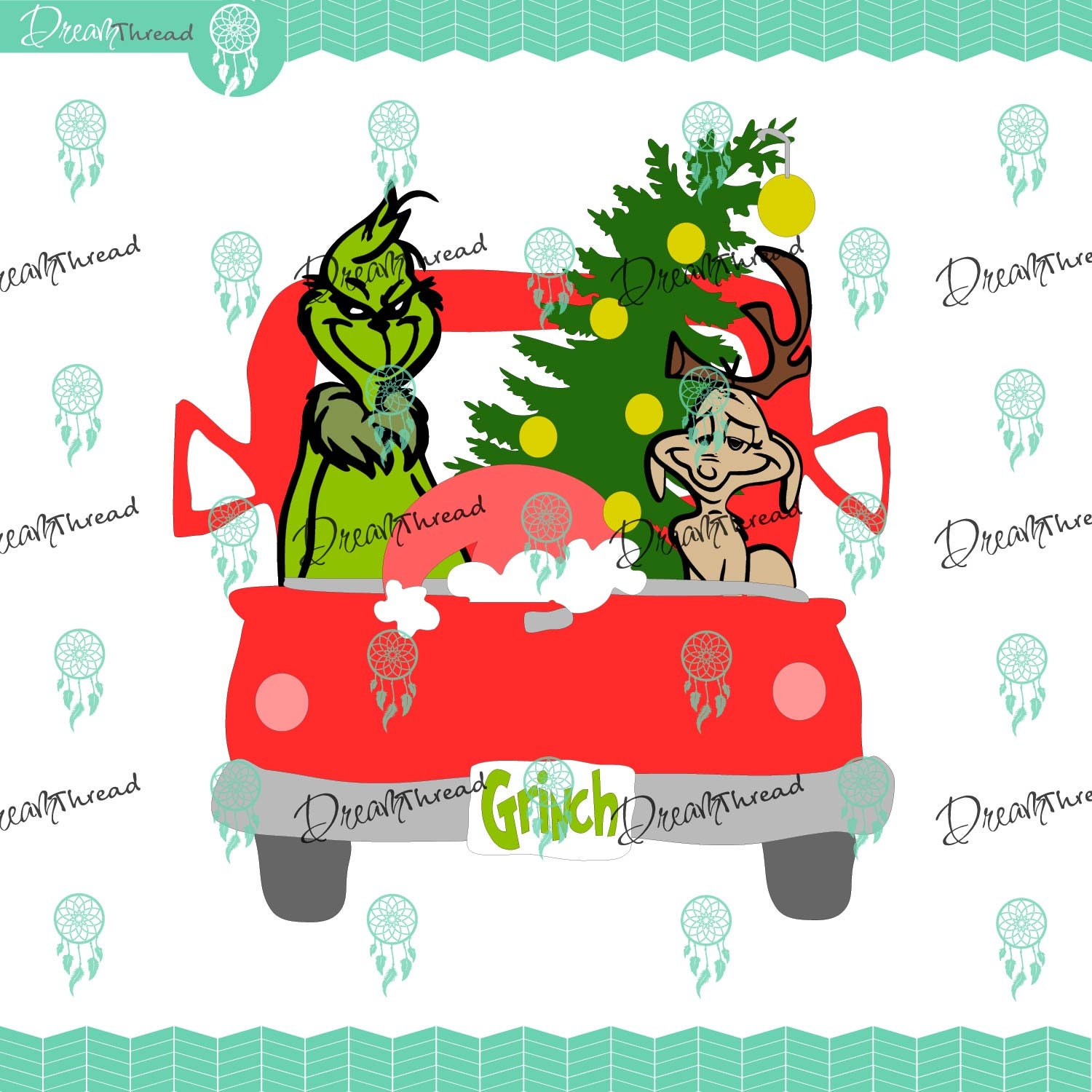 Download Grinch Christmas Vintage Truck Santa Christmas tree svg | Etsy