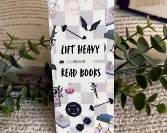 Lift heavy read books quote, fitness bookmark