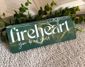Fireheart bookmark, Throne of glass inspired, you do not yield, Sword bookmark