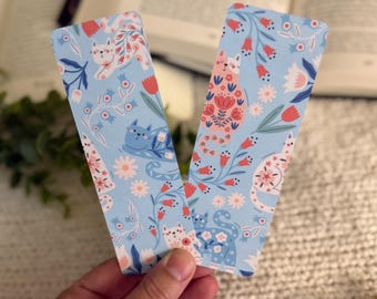 Cat Bookmark, Cat Lover Gift, Laminated Cardstock (2x6in)