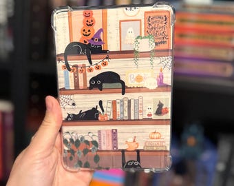 Halloween Cat Kindle Insert, Funny Reading Gift, Custom Laminated Cover