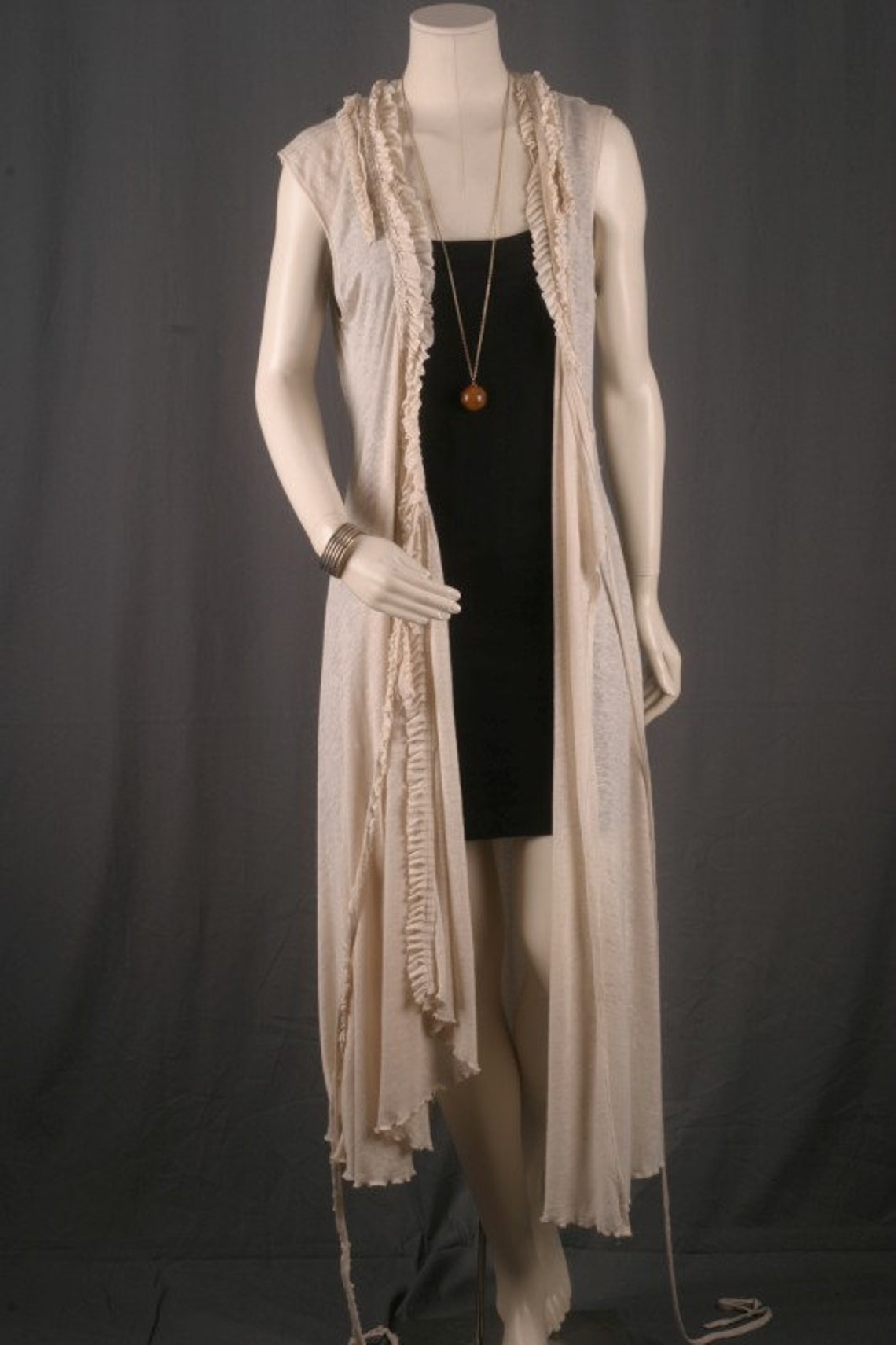 Dress Wrap Dress Cream Duster Coat Kimono Jacket Bohemian Etsy