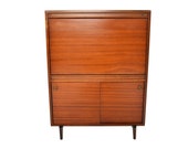 English Mid Century Modern Beaver Tapley Drop Front Secretary Desk in Mahogany