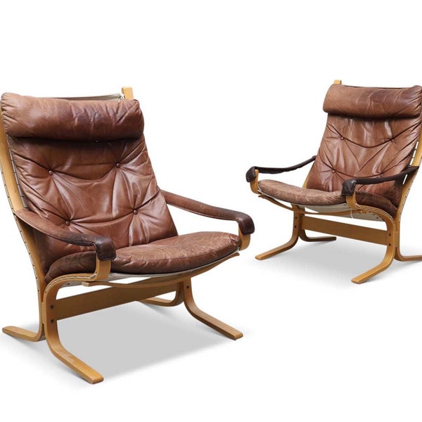 Pair Of Ingmar Relling "siesta" Lounge Chairs In Bent Beech