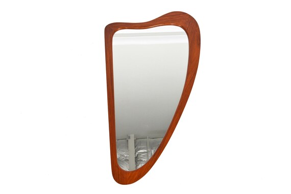 Danish Modern Mid Century Teak Harp Mirror