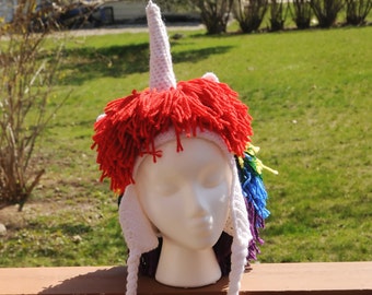 Kids size, Rainbow unicorn hat, LGBT Pride unicorn, unicorn, rainbow, crochet unicorn hat