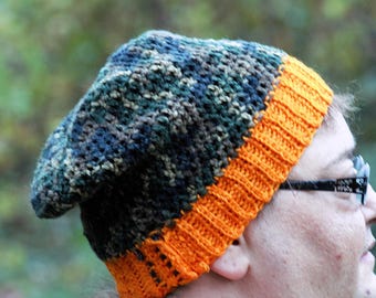 gorro holgado de camuflaje de ganchillo, gorro holgado, gorro holgado de camuflaje de ganchillo