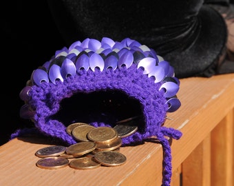 Custom dice bag, scale dice bag, crochet scalemaille, crochet scale, crochet bag