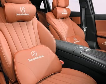 Almohada reposacabezas y cojín de soporte lumbar para coche Mercedes Benz, almohada cervical de espuma viscoelástica, accesorios para el interior del coche Mercedes, regalo para el conductor