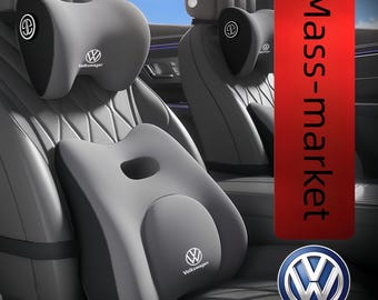 Cojín reposacabezas y soporte lumbar para Volkswagen / Almohada de asiento para VW Jetta Golf Tiguan Atlas Passat / Regalo para propietarios de coches VW
