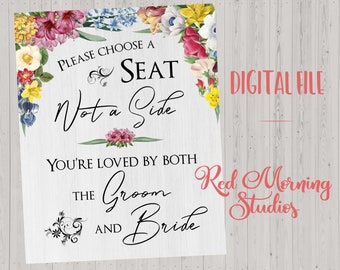 Choose a Seat Not a Side Printable - Etsy