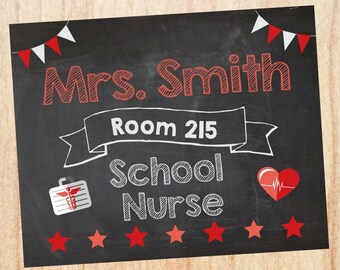School Nurse Door Hanger Etsy