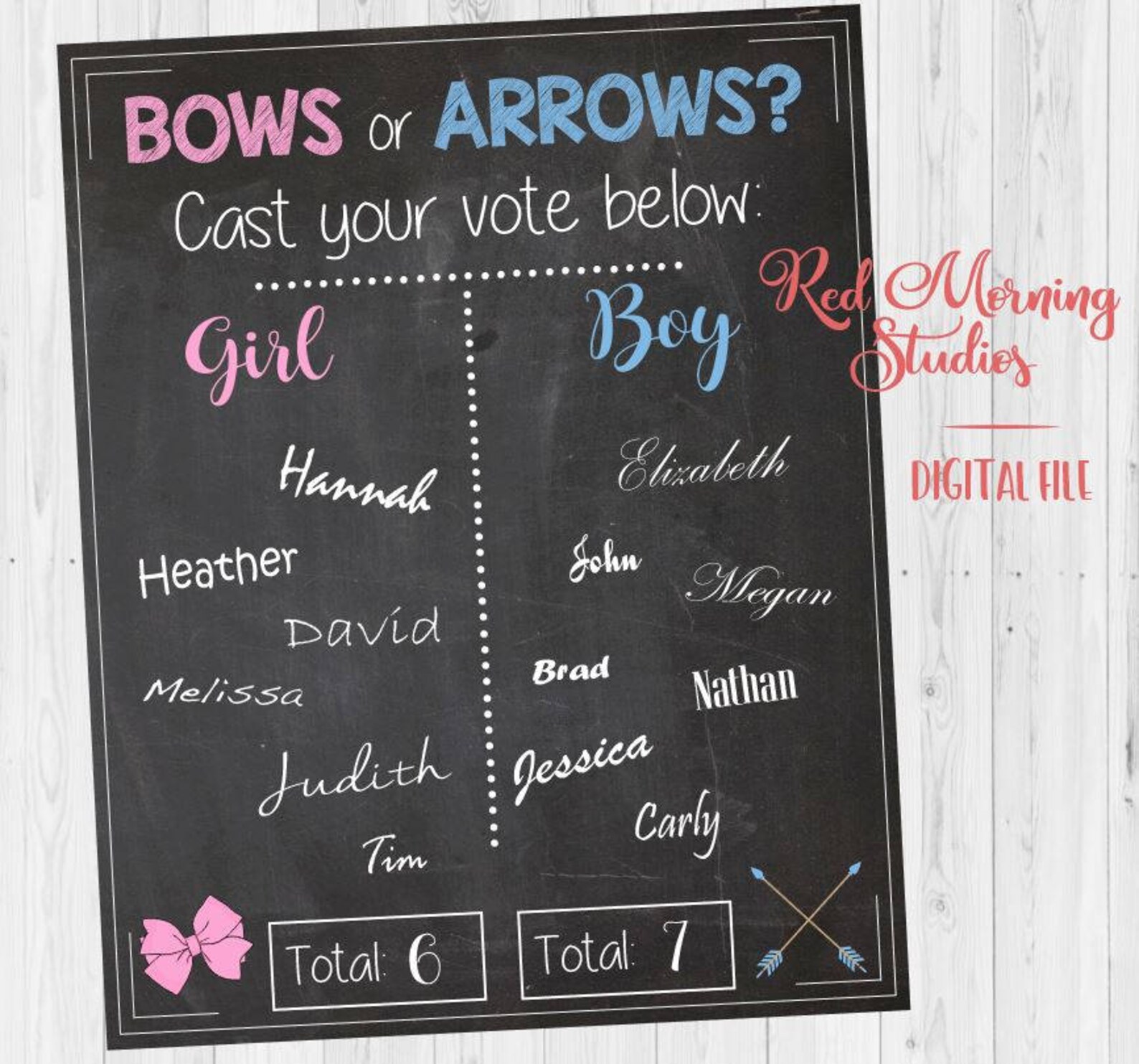 Bows or Arrows Gender Reveal Guess sign. PRINTABLE. arrows or Etsy