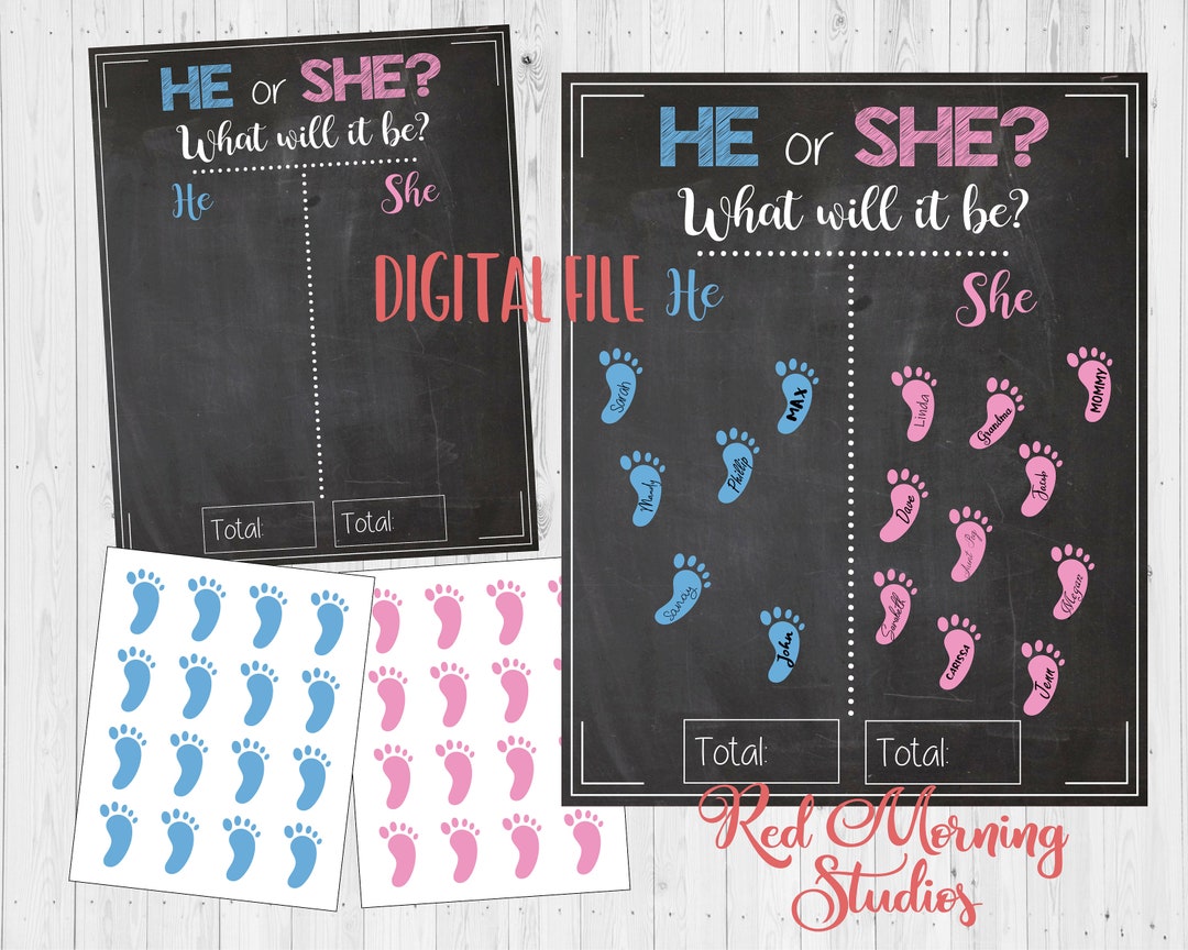Gender Reveal Guessing Game. PRINTABLE. Mark Your Guess Gender Reveal