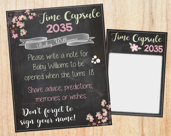 Baby Shower Time Capsule Printable Baby Girl Time Capsule Etsy