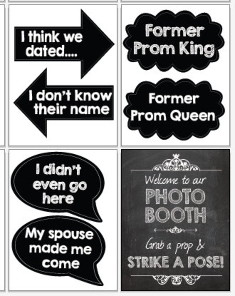 Class Reunion PRINTABLE photo booth props High School Reunion | Etsy
