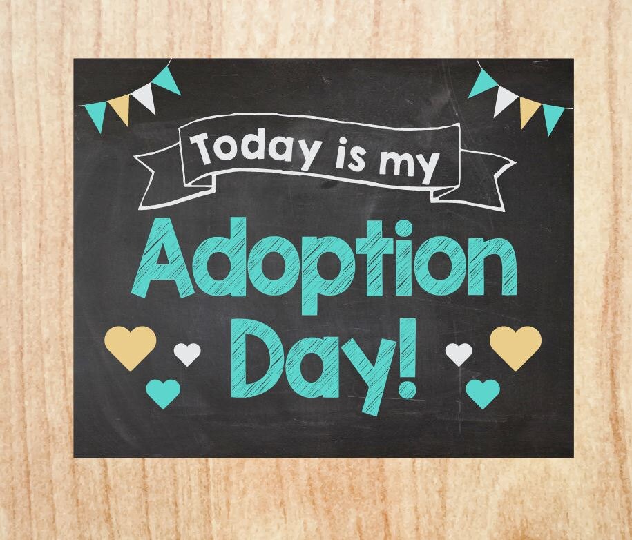 Adoption Announcement INSTANT chalkboard adoption day sign Etsy