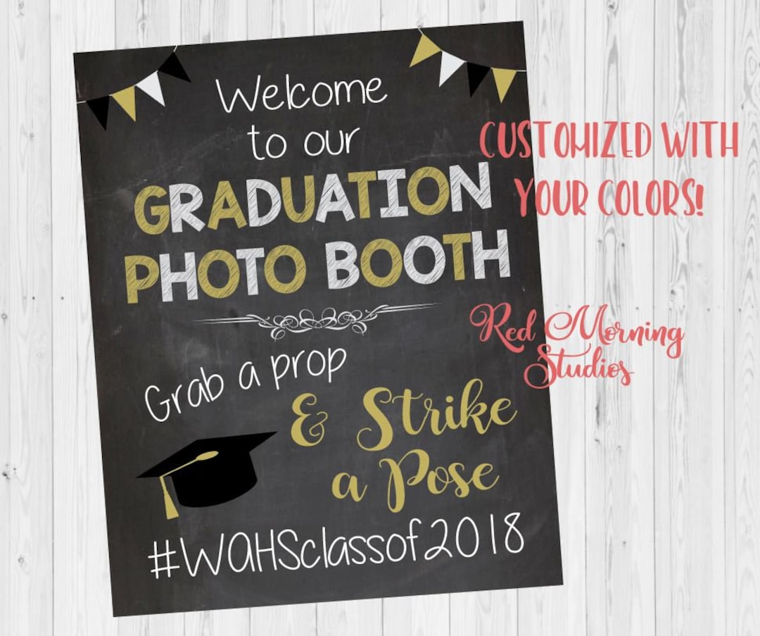 Graduation Photo Booth Hashtag Sign. DIGITAL FILE. Graduation Etsy