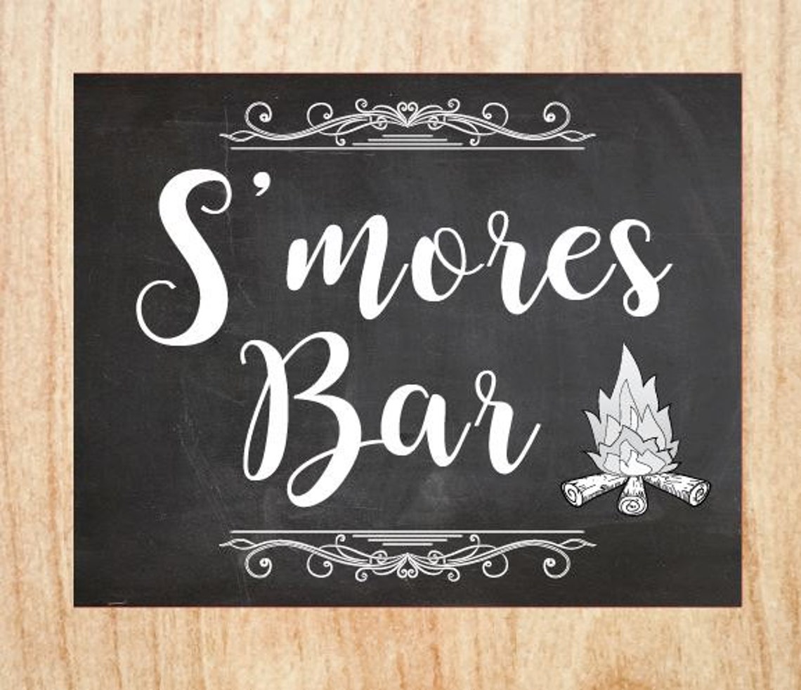 S'mores sign wedding smores chalkboard PRINTABLE digital | Etsy