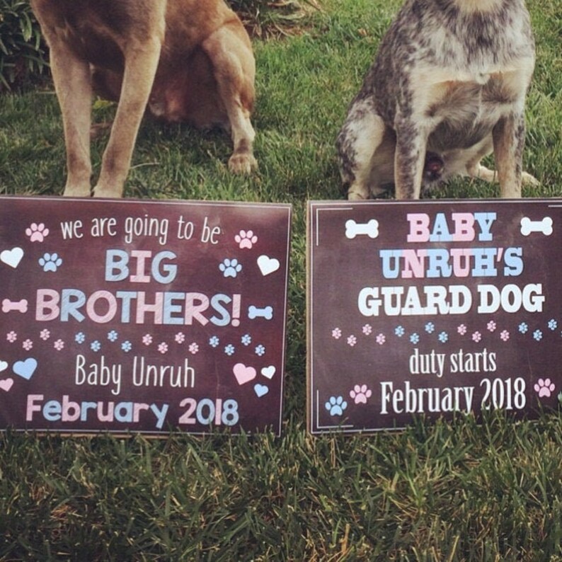 Guard Dog Duty Pregnancy Announcement Sign. DIGITAL FILE. Dog Etsy
