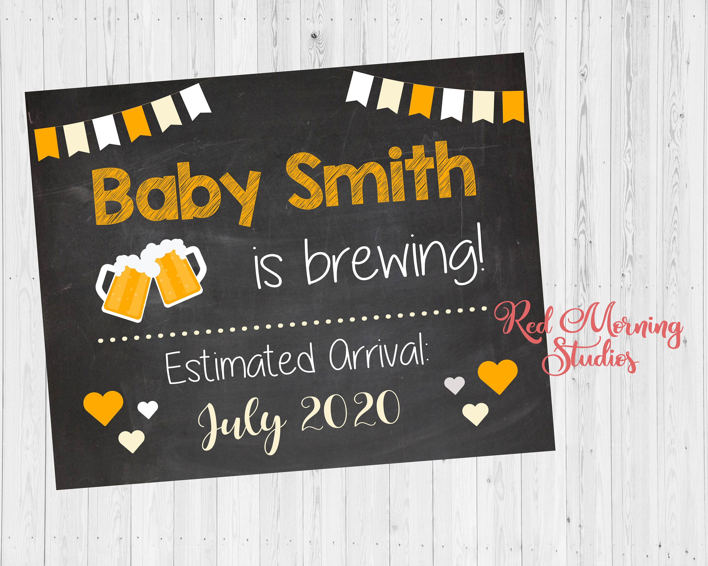 Beer Pregnancy Announcement sign. DIGITAL FILE. Beer brewing Etsy