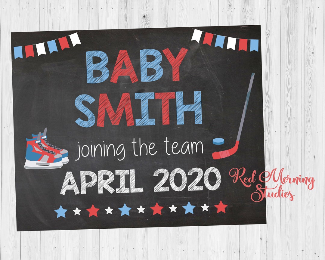 Hockey Pregnancy Announcement Sign. DIGITAL FILE. Hockey Etsy