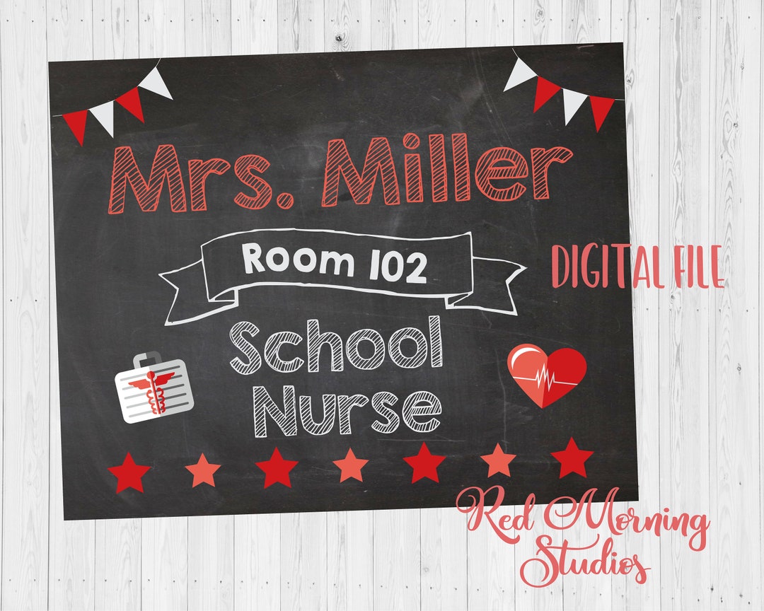 School Nurse Door Sign. PRINTABLE. Teacher Nurse Name Room Etsy
