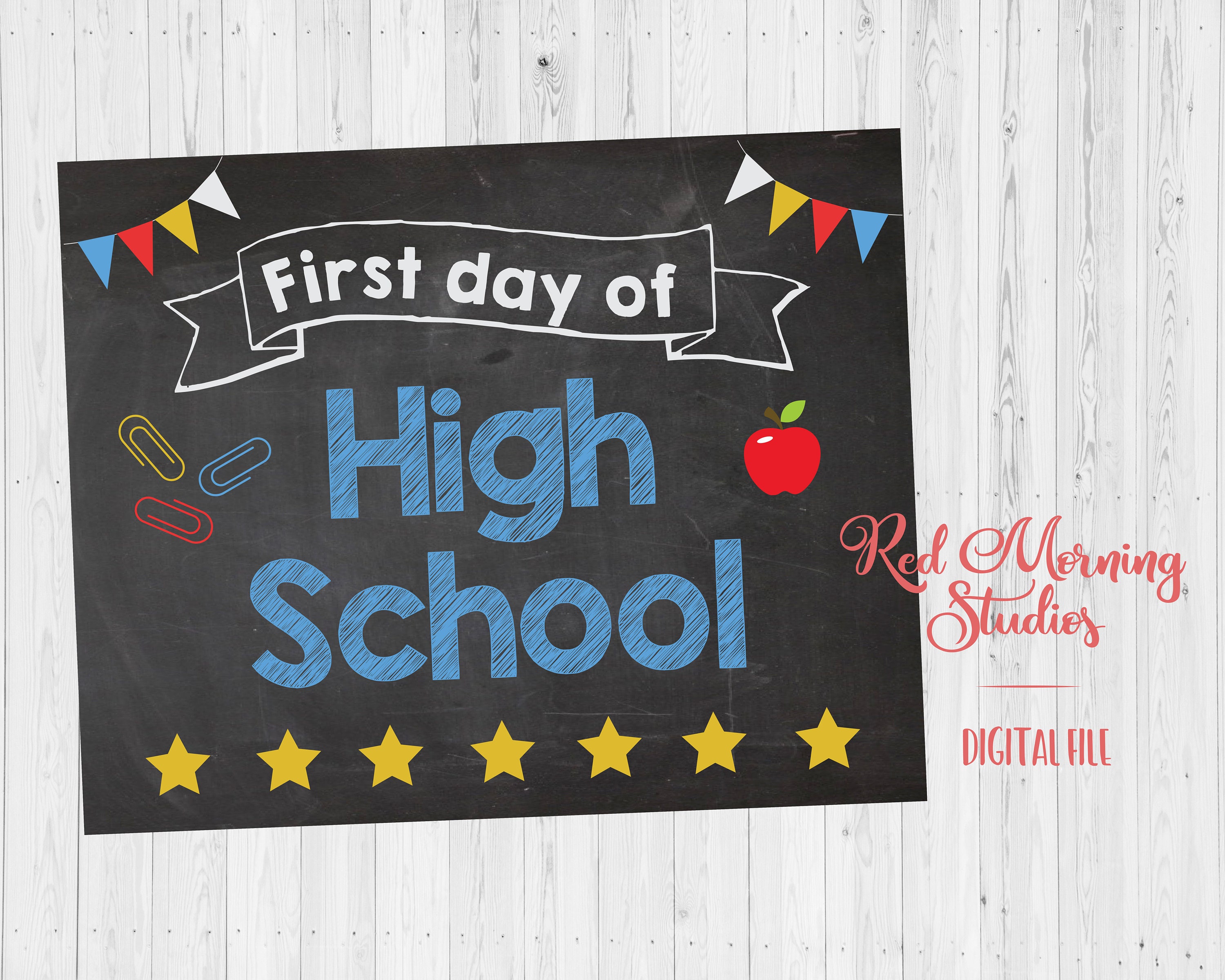 First Day of High School Sign. PRINTABLE. 1st Day of High Etsy UK