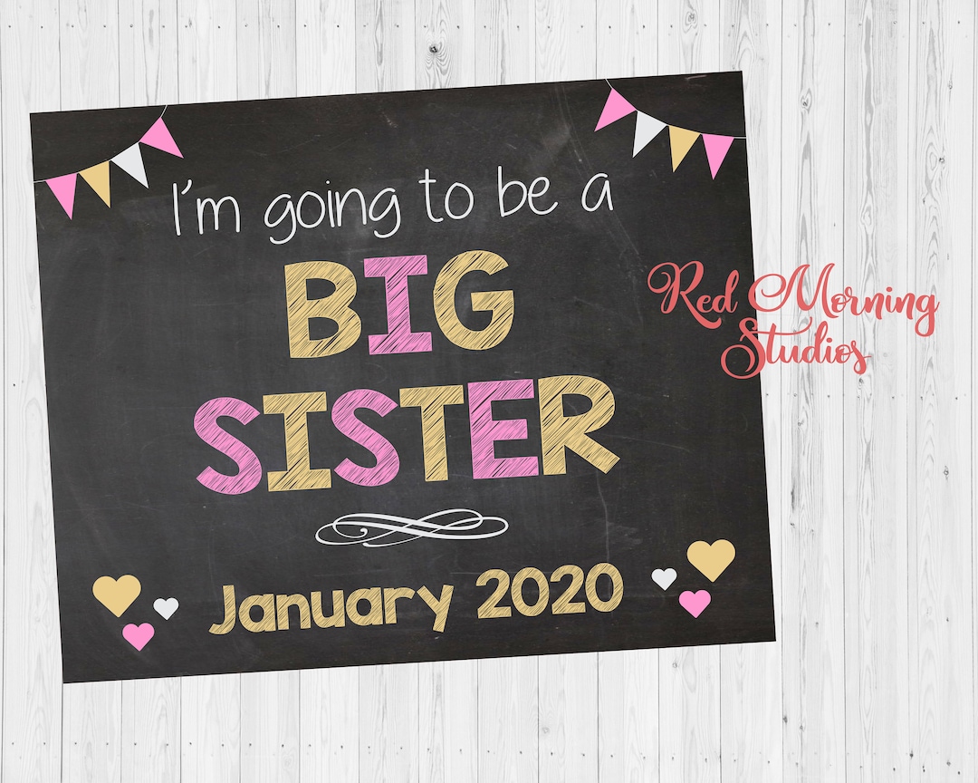 Big Sister Announcement Sign. DIGITAL FILE. 2nd Child Pregnancy ... Big Sister Announcement Sign. DIGITAL FILE. 2nd Child Pregnancy ...