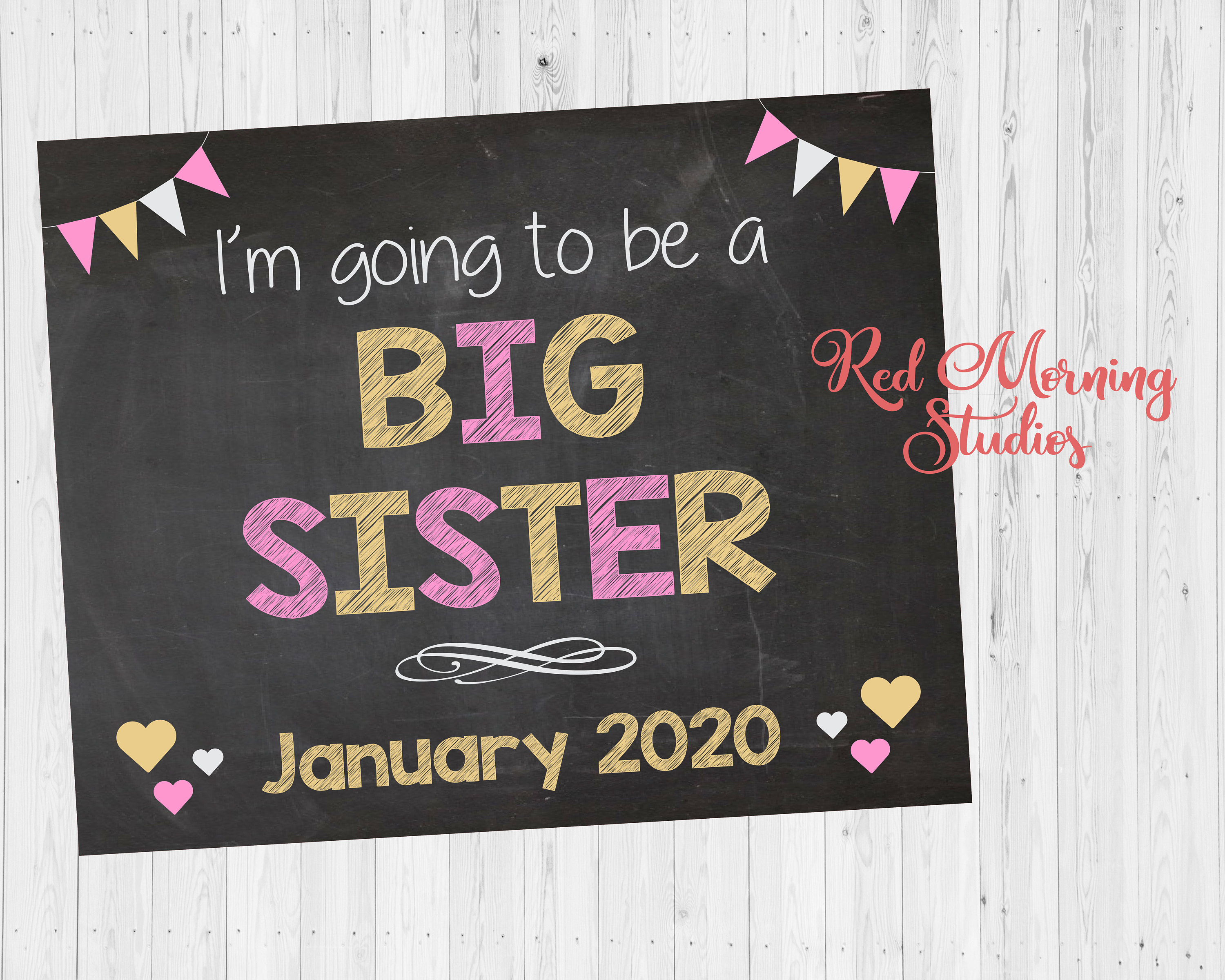 Big Sister Announcement Sign. DIGITAL FILE. 2nd child | Etsy