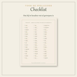 Checklist voor de spelleider
