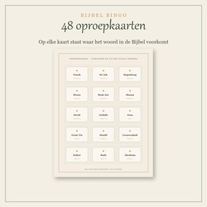 Bijbel Bingo oproepkaarten met Bijbelverwijzingen