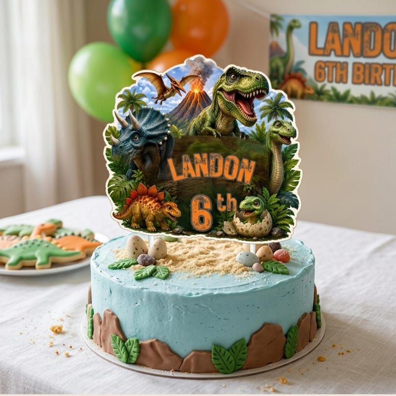 Cake Toppers Dinosaur Theme - Etsy UK