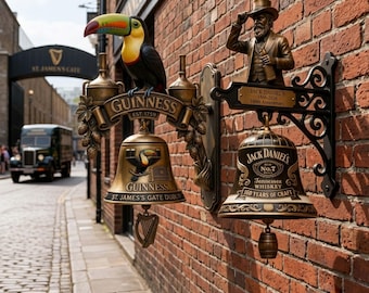 Novelty 3D Resin Doorbell Set – Guinness & Jack Daniel’s Themed – Perfect for Bar Enthusiasts, Collectors or as Housewarming Present