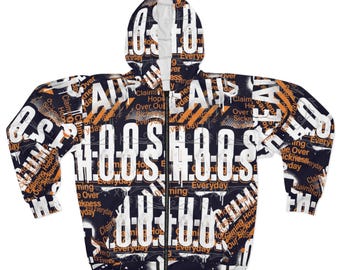 Choose Typography Zip Hoodie | Word Art Collage All-Over Print
