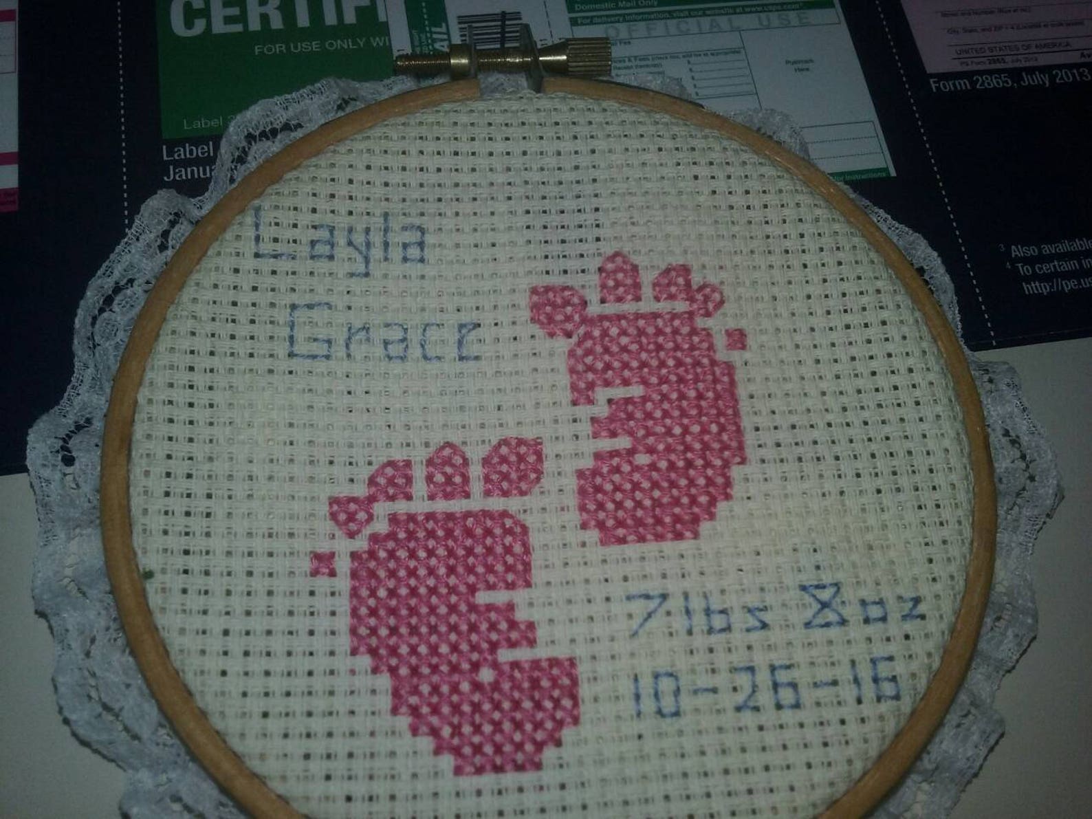 Customized birth sampler | Etsy