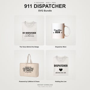 Paquete de archivos SVG para operador del 911, PNG para operador, diseño de camiseta para operador, uso comercial, archivo de corte para Cricut.