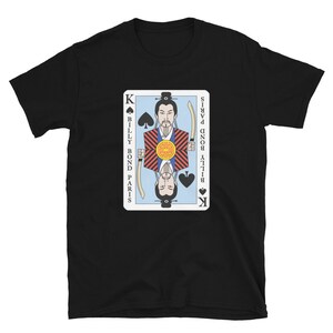 Imperador, cartas de baralho, China, Japão, Ásia, Billy Bond Paris, jogador, cartas de baralho, vencedor, pôquer, camiseta unissex de manga curta