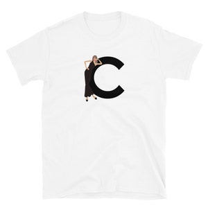 letra, C, design de alfabeto, feminino de A a Z, moda, esboço, ilustração, sexy, arte, designer, camiseta unissex de manga curta
