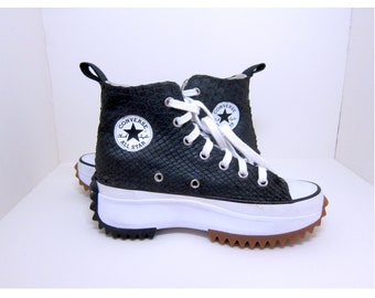 Serpiente pitón cubierta CONVERSE Black Hecho a pedido