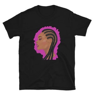 T-shirt Unisex à manches courtes tresses rose chaud