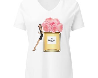 V-neck Coco Bottle black dress Women’s relaxed v-neck t-shirt