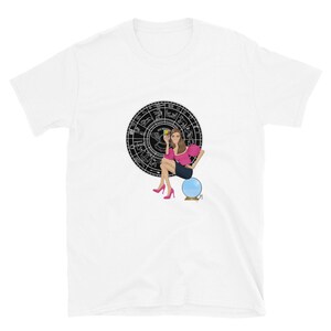 Tarot Kaartlezer zwart Unisex T-Shirt met korte mouwen